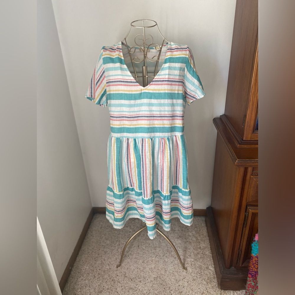 Altar’d State short sleeve stripe 100% cotton dress size M